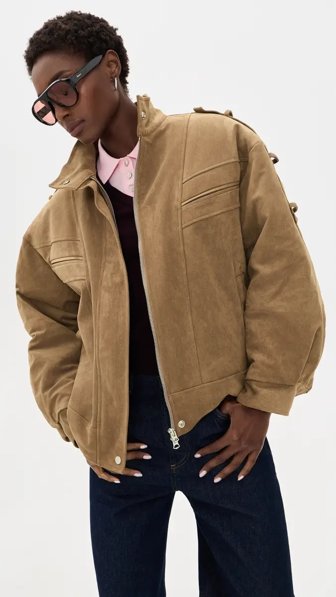 Source Unknown Tova Faux Suede Bomber Jacket | Thumbnail 2