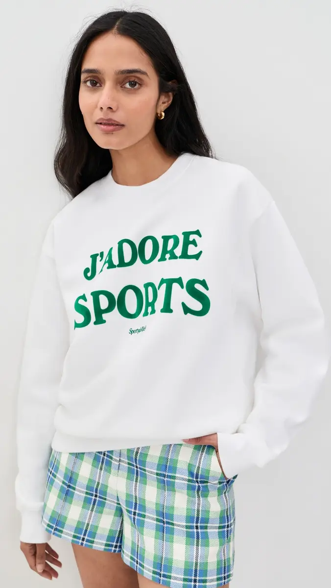 Sporty & Rich Jadore Flocked Crewneck Sweatshirt | Thumbnail 2 Sporty & Rich Jadore Flocked Crewneck Sweatshirt | Thumbnail 2
