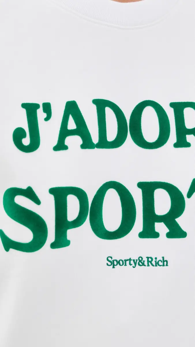 Sporty & Rich Jadore Flocked Crewneck Sweatshirt | Thumbnail 6 Sporty & Rich Jadore Flocked Crewneck Sweatshirt | Thumbnail 6