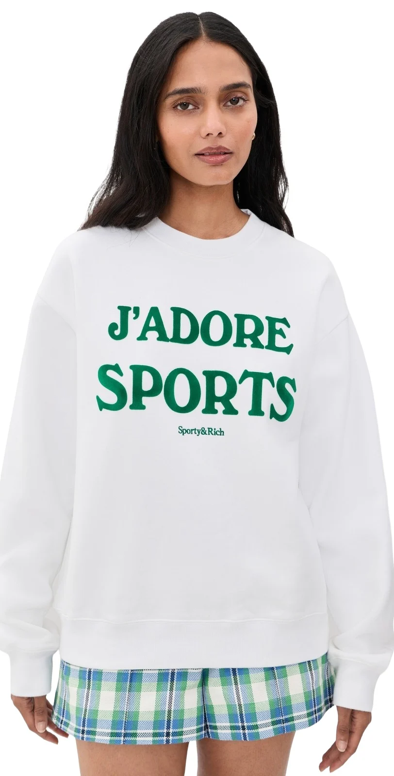 Jadore Flocked Crewneck Sweatshirt Jadore Flocked Crewneck Sweatshirt