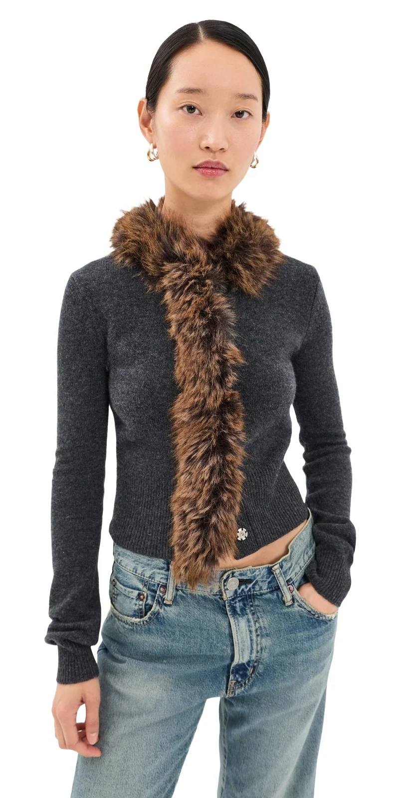 Faux Fur Lined Cardigan Faux Fur Lined Cardigan