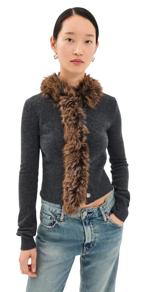 Marc Jacobs Faux Fur Lined Cardigan | Image 1 Marc Jacobs Faux Fur Lined Cardigan | Image 1