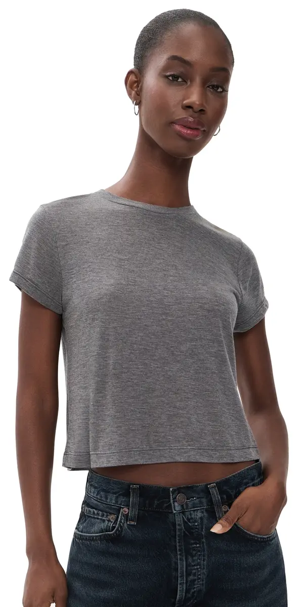 AGOLDE Adine Tee Grey Heather | Image 1 AGOLDE Adine Tee Grey Heather | Image 1