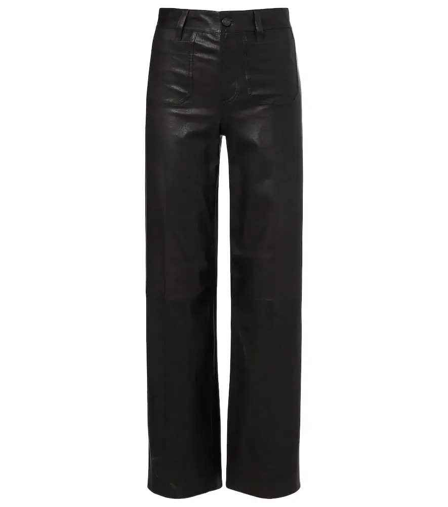Frame Le Slim Palazzo high-rise leather pants | Image 1 Frame Le Slim Palazzo high-rise leather pants | Image 1