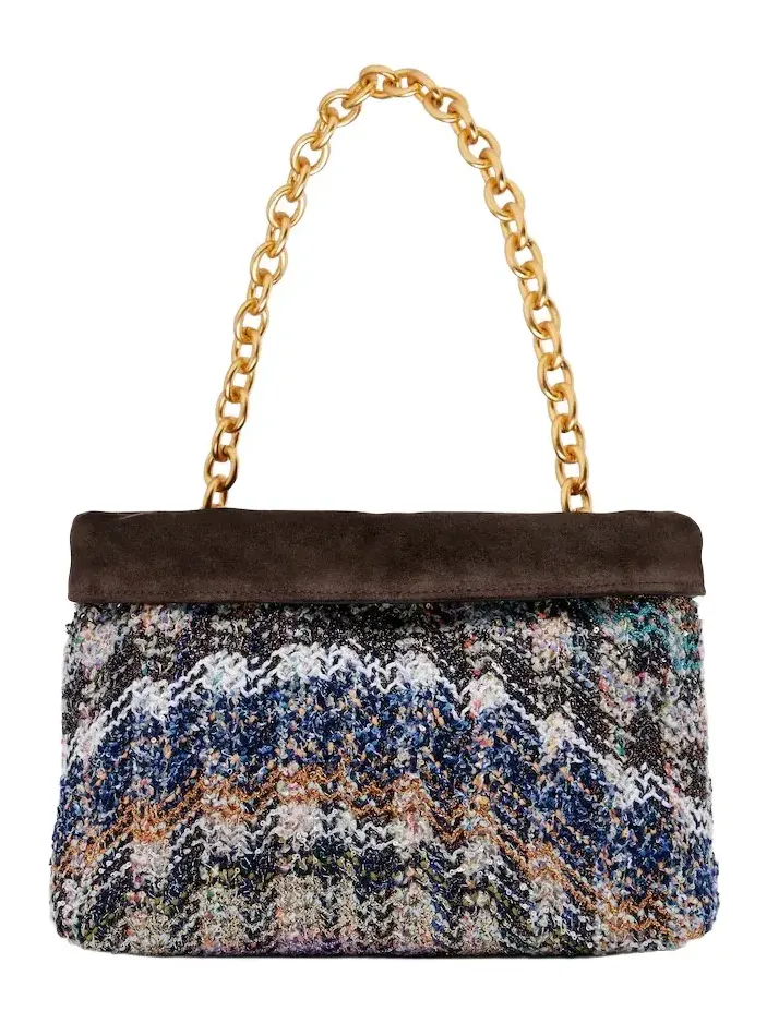 Suede-lined knitted shoulder bag Suede-lined knitted shoulder bag