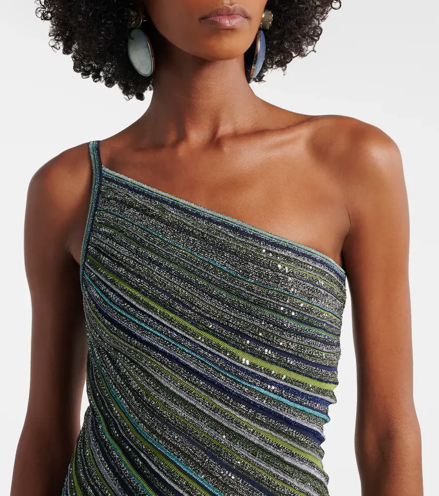 Missoni Sequined one-shoulder lamé maxi dress | Thumbnail 2