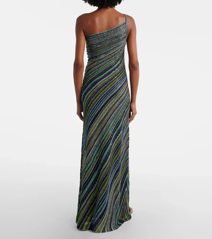 Missoni Sequined one-shoulder lamé maxi dress | Thumbnail 5