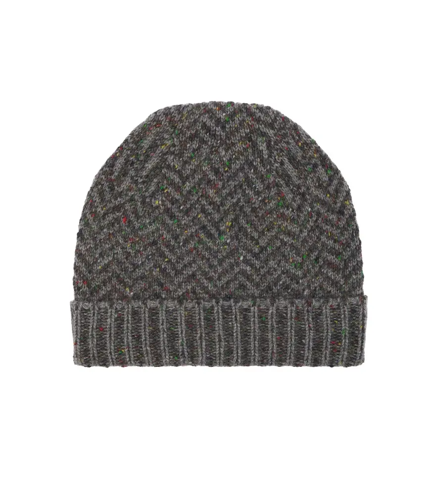 Porta herringbone cashmere beanie Porta herringbone cashmere beanie
