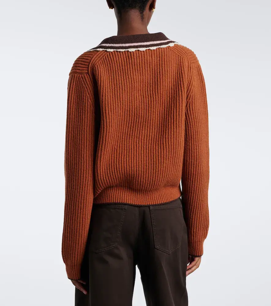 La DoubleJ Crochet-trimmed wool-blend polo sweater | Thumbnail 2 La DoubleJ Crochet-trimmed wool-blend polo sweater | Thumbnail 2