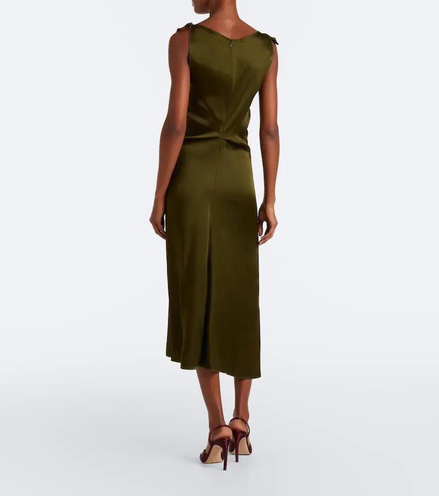 Victoria Beckham Draped asymmetric satin midi dress | Thumbnail 5