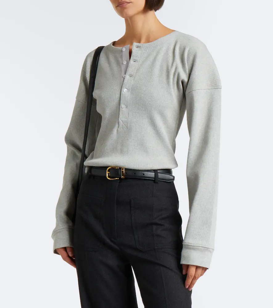 Victoria Beckham Hazel ribbed-knit cotton top | Thumbnail 3