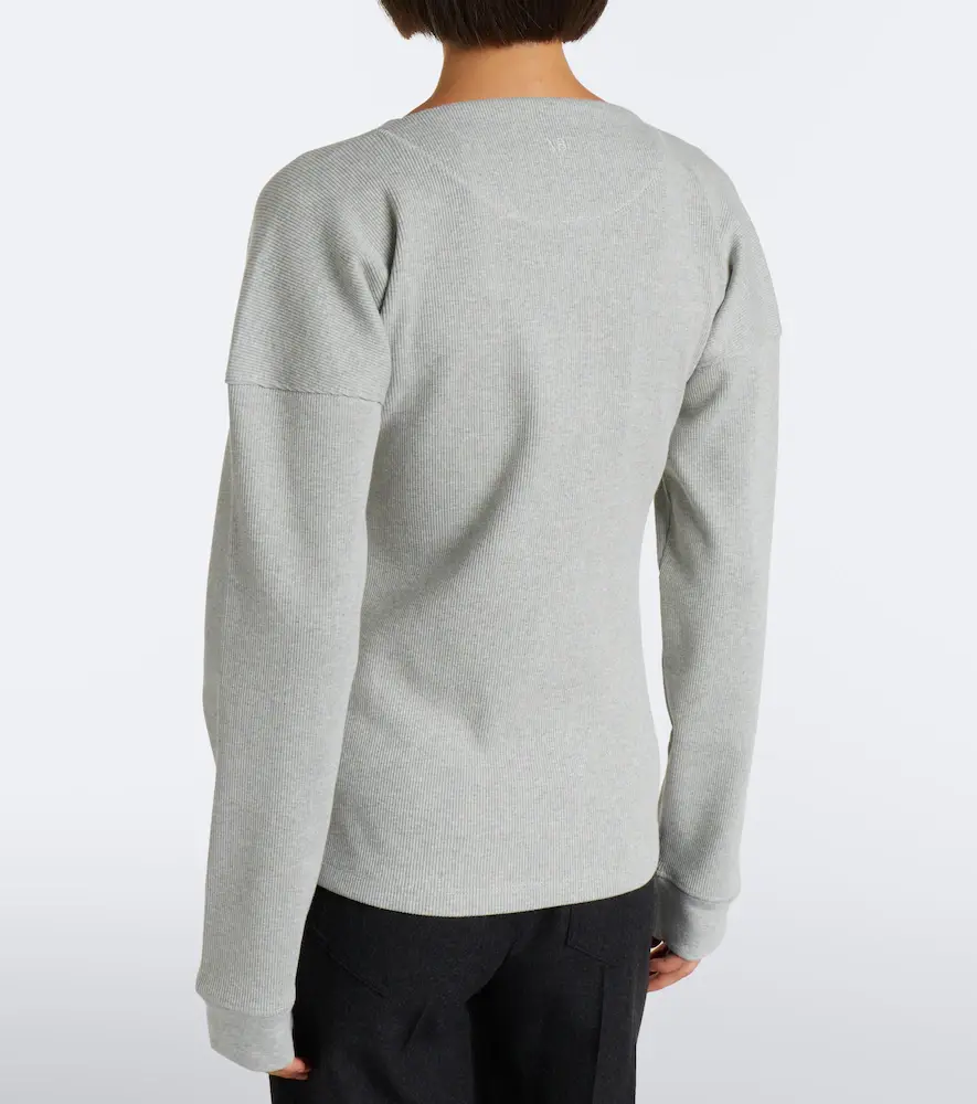 Victoria Beckham Hazel ribbed-knit cotton top | Thumbnail 4