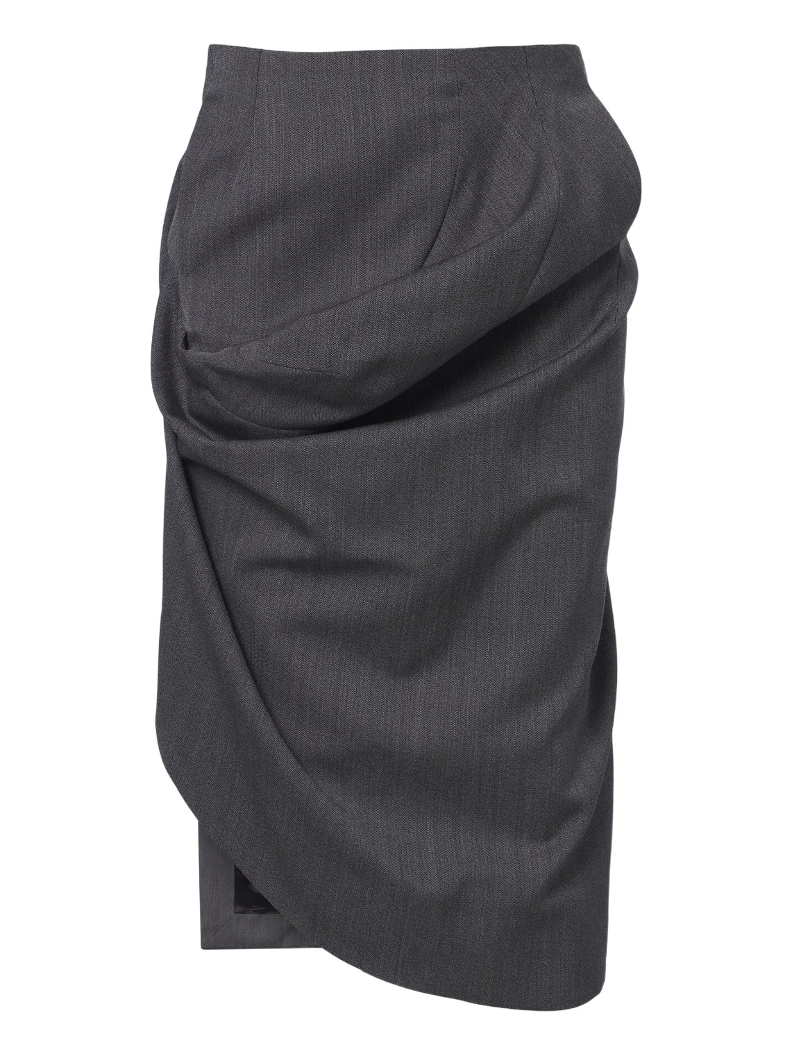 Victoria Beckham Draped asymmetric virgin wool midi skirt