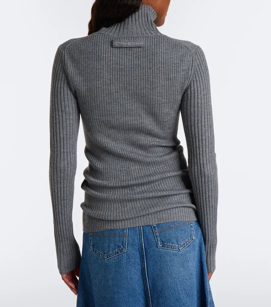 Victoria Beckham Ribbed-knit wool-blend sweater | Thumbnail 2 Victoria Beckham Ribbed-knit wool-blend sweater | Thumbnail 2
