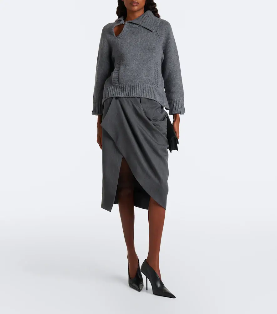 Victoria Beckham Asymmetric virgin wool sweater | Thumbnail 6 Victoria Beckham Asymmetric virgin wool sweater | Thumbnail 6