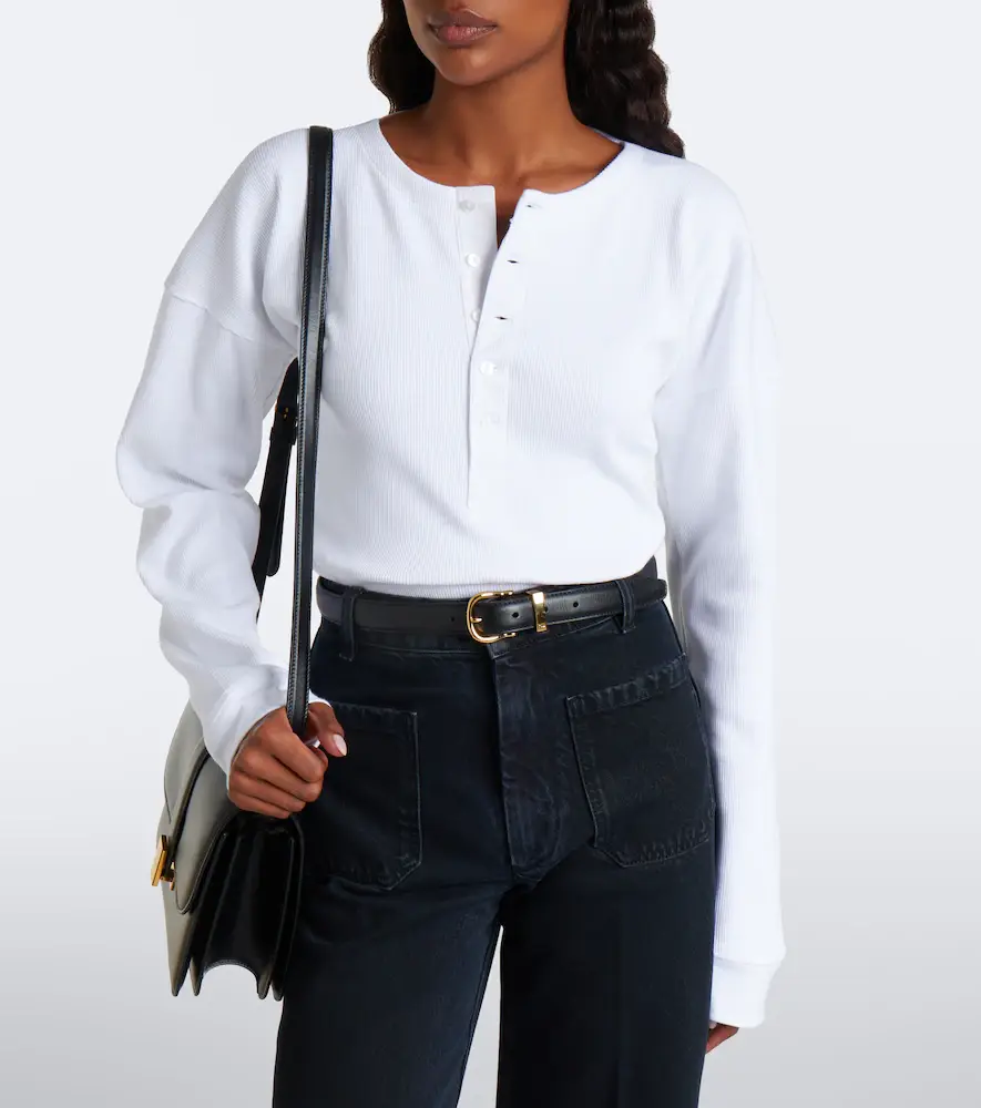 Victoria Beckham Hazel ribbed-knit cotton top | Thumbnail 2