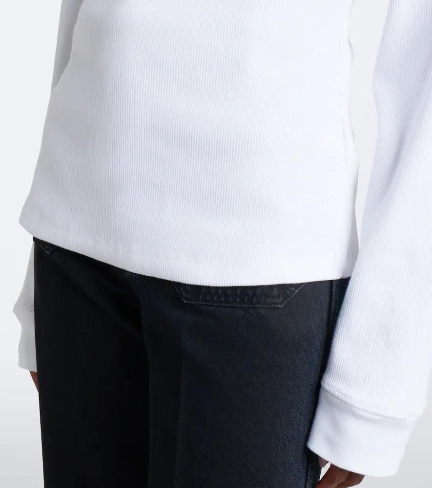 Victoria Beckham Hazel ribbed-knit cotton top | Thumbnail 3