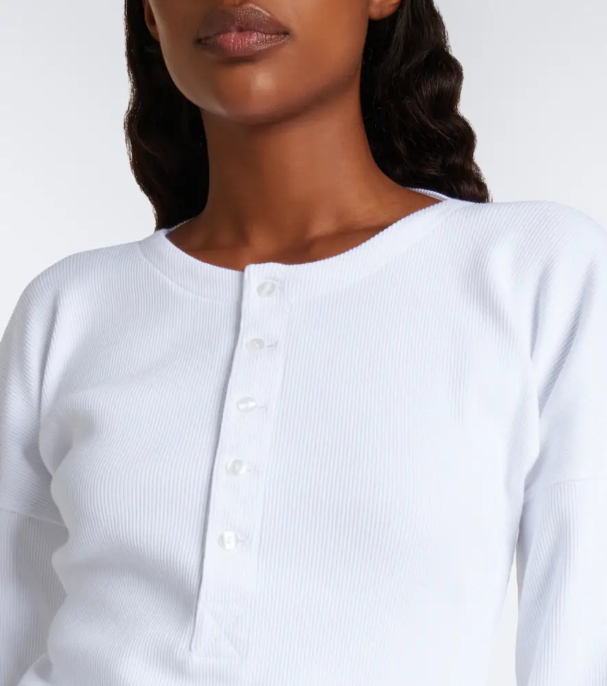 Victoria Beckham Hazel ribbed-knit cotton top | Thumbnail 4