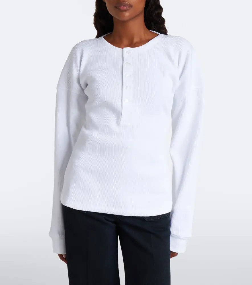 Victoria Beckham Hazel ribbed-knit cotton top | Thumbnail 5