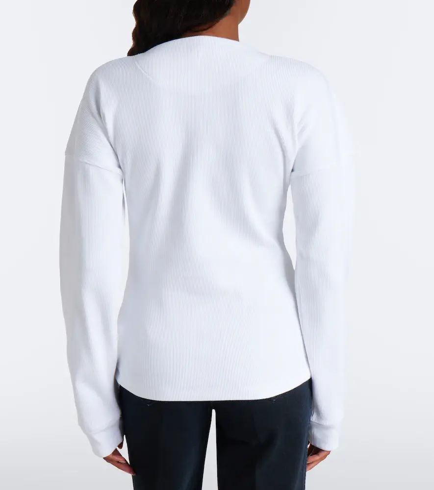 Victoria Beckham Hazel ribbed-knit cotton top | Thumbnail 6