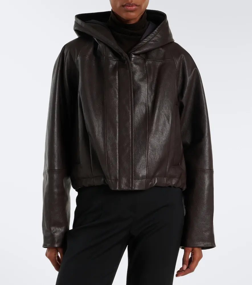 Sportmax Hooded leather jacket | Thumbnail 2 Sportmax Hooded leather jacket | Thumbnail 2