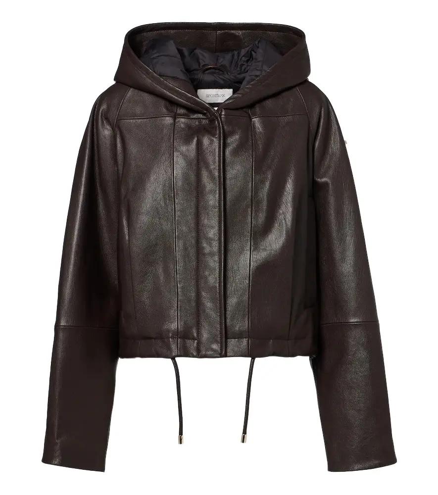 Sportmax Hooded leather jacket | Image 1 Sportmax Hooded leather jacket | Image 1
