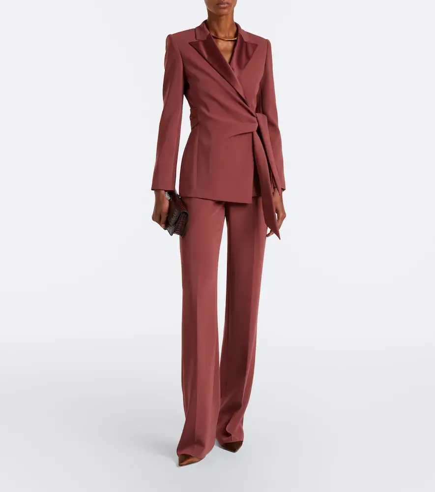 Max Mara Elegante satin-trimmed wrap blazer | Thumbnail 5