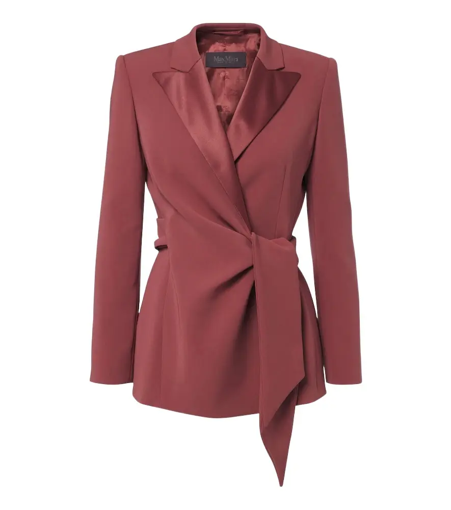 Max Mara Elegante satin-trimmed wrap blazer | Image 1 Max Mara Elegante satin-trimmed wrap blazer | Image 1