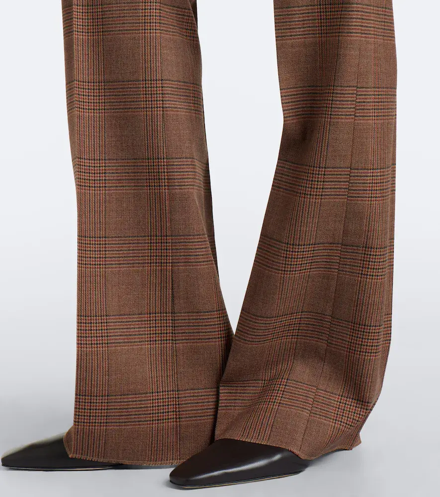 Max Mara Plaid virgin wool flared pants | Thumbnail 6 Max Mara Plaid virgin wool flared pants | Thumbnail 6