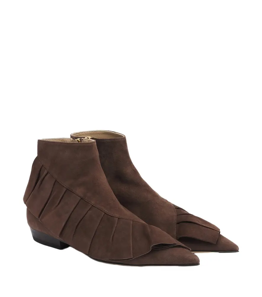 Ruffled suede ankle boots Ruffled suede ankle boots