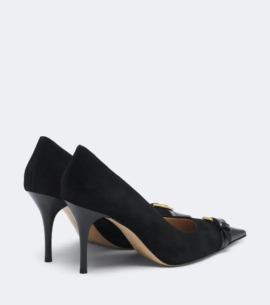 JW Anderson Embellished leather-trimmed suede pumps | Thumbnail 3