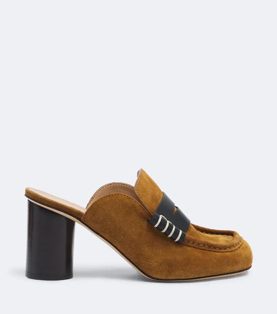 JW Anderson Leather-trimmed suede mules | Thumbnail 2 JW Anderson Leather-trimmed suede mules | Thumbnail 2