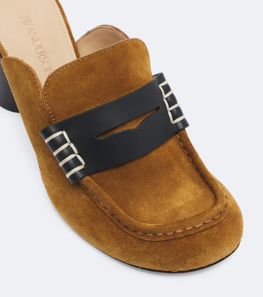 JW Anderson Leather-trimmed suede mules | Thumbnail 4 JW Anderson Leather-trimmed suede mules | Thumbnail 4