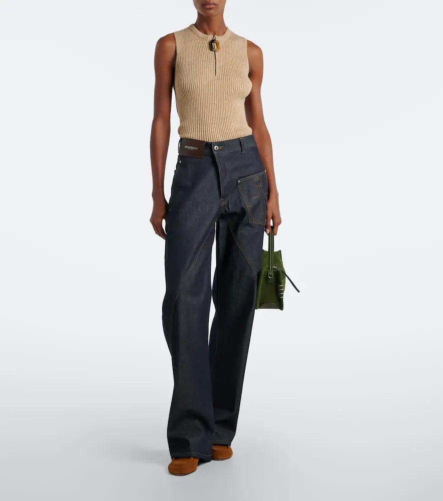 JW Anderson Leather-trimmed suede mules | Thumbnail 6 JW Anderson Leather-trimmed suede mules | Thumbnail 6