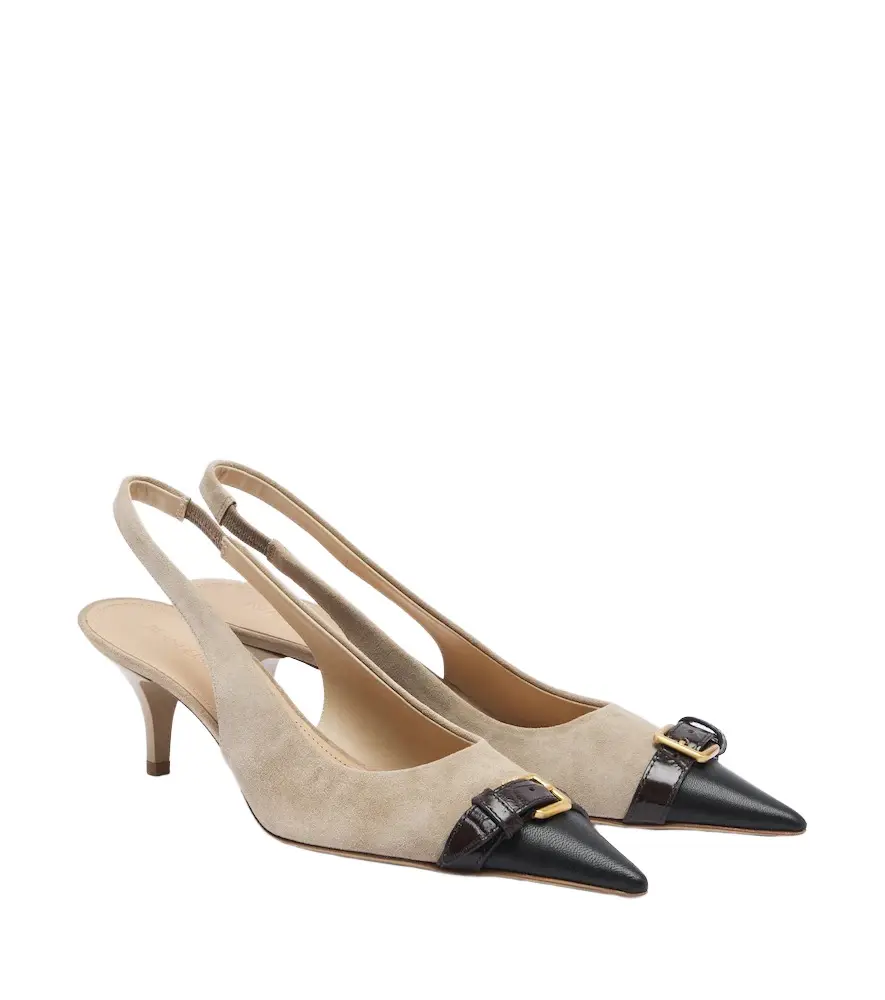 JW Anderson Leather-trimmed suede slingback pumps | Image 1 JW Anderson Leather-trimmed suede slingback pumps | Image 1