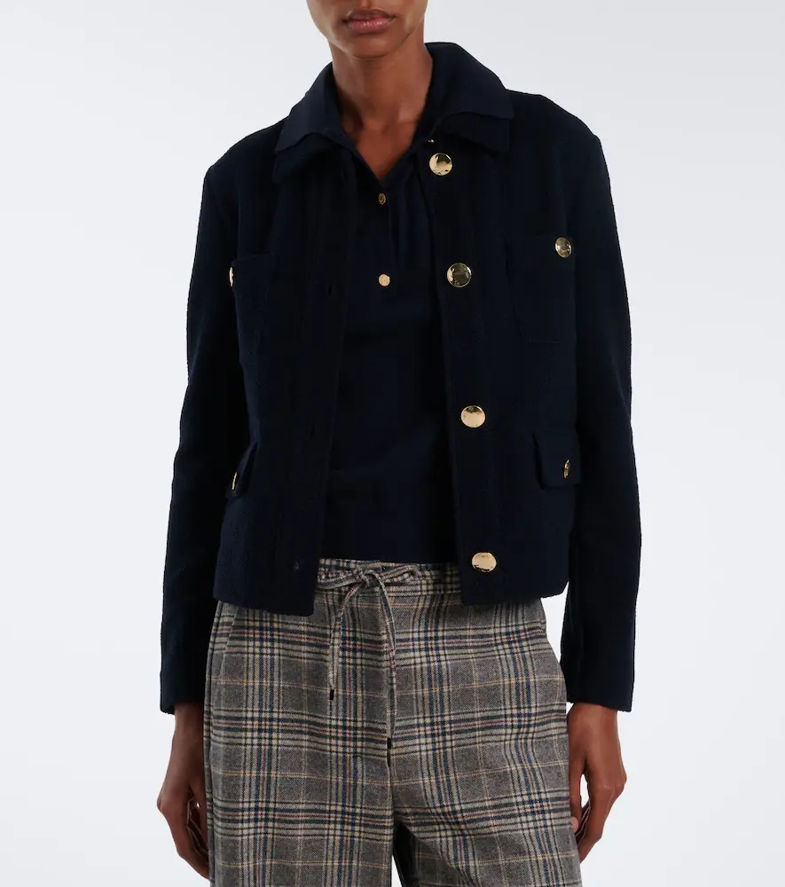 'S Max Mara 'S Max Mara Wool and cotton-blend jersey jacket | Thumbnail 6 'S Max Mara 'S Max Mara Wool and cotton-blend jersey jacket | Thumbnail 6
