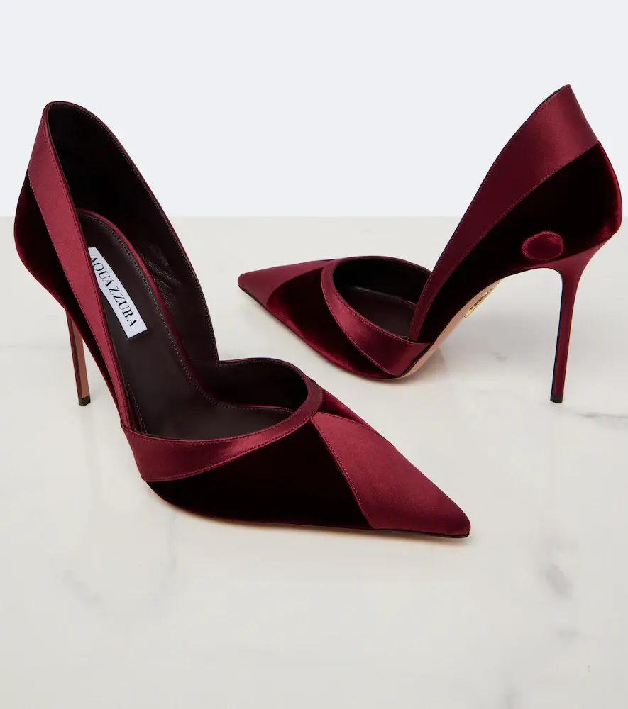 Aquazzura Shadow velvet and satin pumps | Thumbnail 2 Aquazzura Shadow velvet and satin pumps | Thumbnail 2
