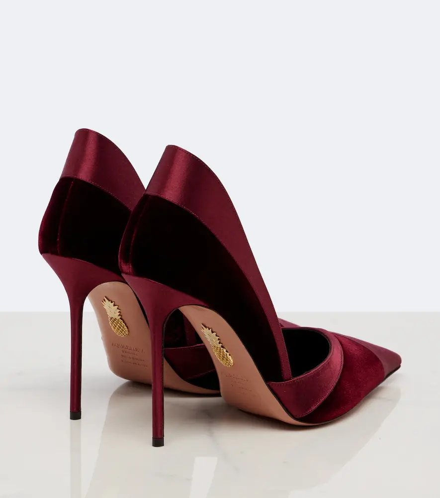 Aquazzura Shadow velvet and satin pumps | Thumbnail 4 Aquazzura Shadow velvet and satin pumps | Thumbnail 4