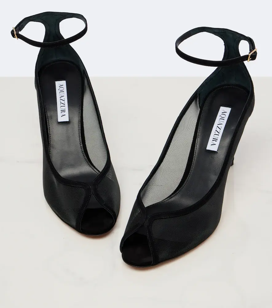 Aquazzura Love Affair suede-trimmed mesh slingback sandals | Thumbnail 2 Aquazzura Love Affair suede-trimmed mesh slingback sandals | Thumbnail 2