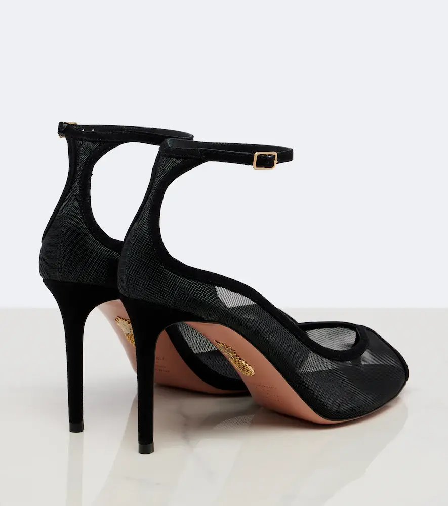 Aquazzura Love Affair suede-trimmed mesh slingback sandals | Thumbnail 3 Aquazzura Love Affair suede-trimmed mesh slingback sandals | Thumbnail 3