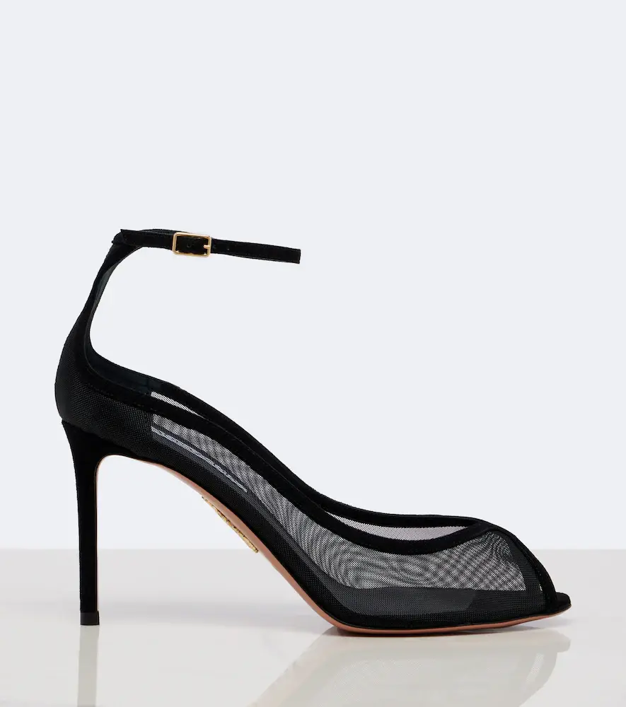 Aquazzura Love Affair suede-trimmed mesh slingback sandals | Thumbnail 4 Aquazzura Love Affair suede-trimmed mesh slingback sandals | Thumbnail 4