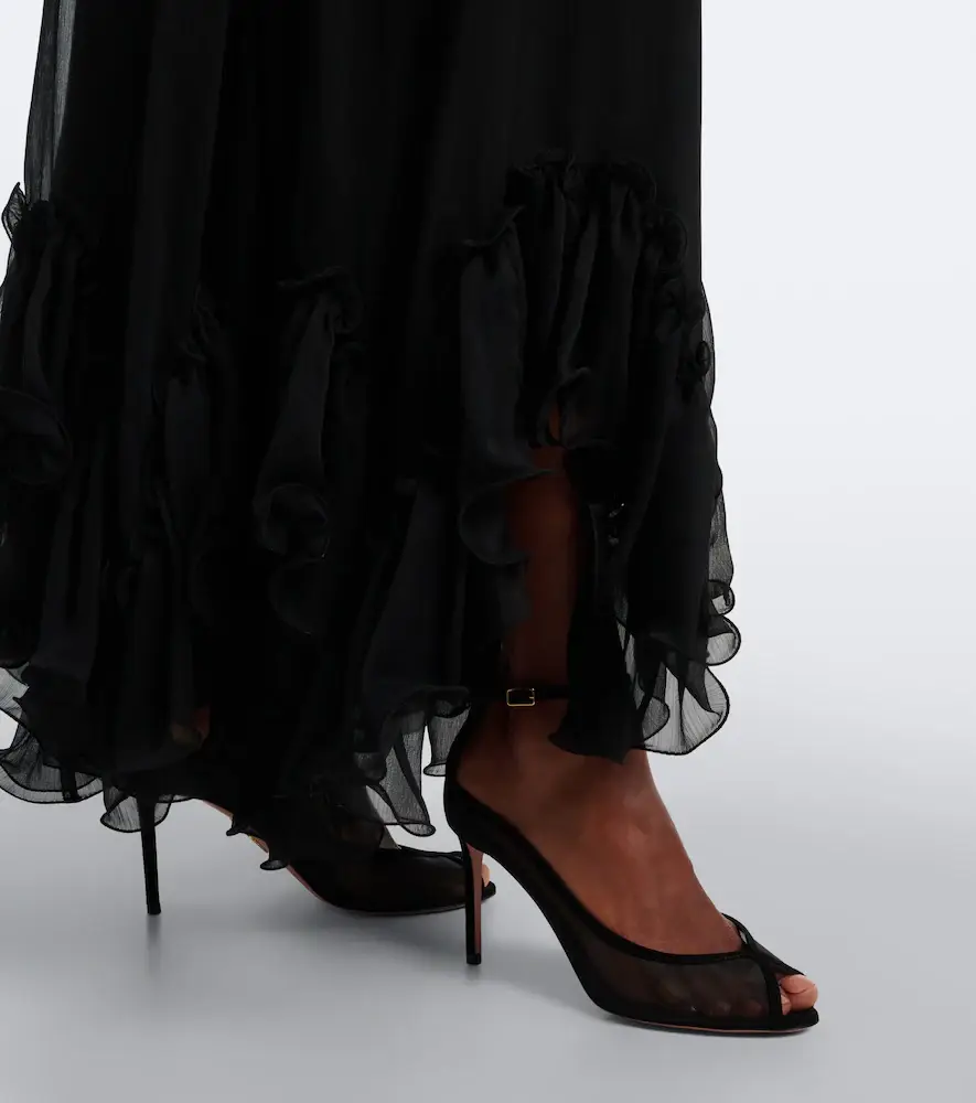 Aquazzura Love Affair suede-trimmed mesh slingback sandals | Thumbnail 6 Aquazzura Love Affair suede-trimmed mesh slingback sandals | Thumbnail 6