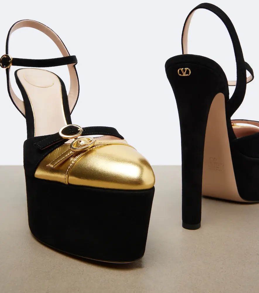 Valentino Garavani Crasher suede and leather platform pumps | Thumbnail 2 Valentino Garavani Crasher suede and leather platform pumps | Thumbnail 2