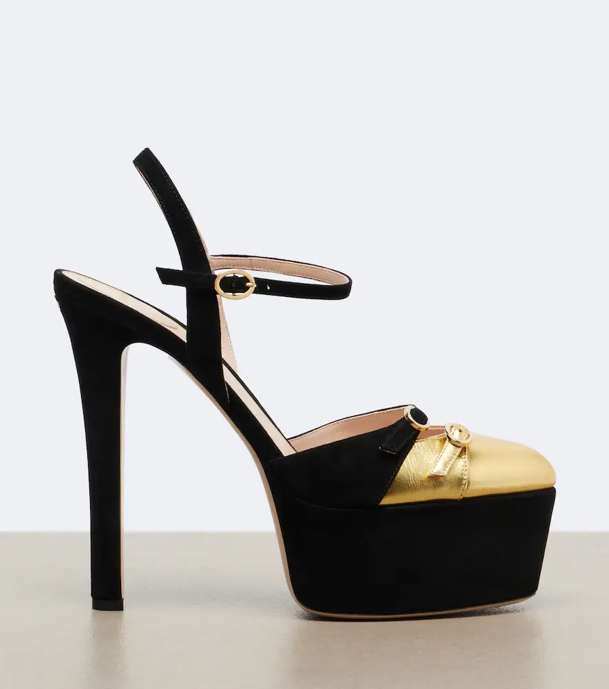 Valentino Garavani Crasher suede and leather platform pumps | Thumbnail 3 Valentino Garavani Crasher suede and leather platform pumps | Thumbnail 3
