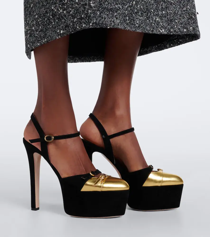 Valentino Garavani Crasher suede and leather platform pumps | Thumbnail 6 Valentino Garavani Crasher suede and leather platform pumps | Thumbnail 6