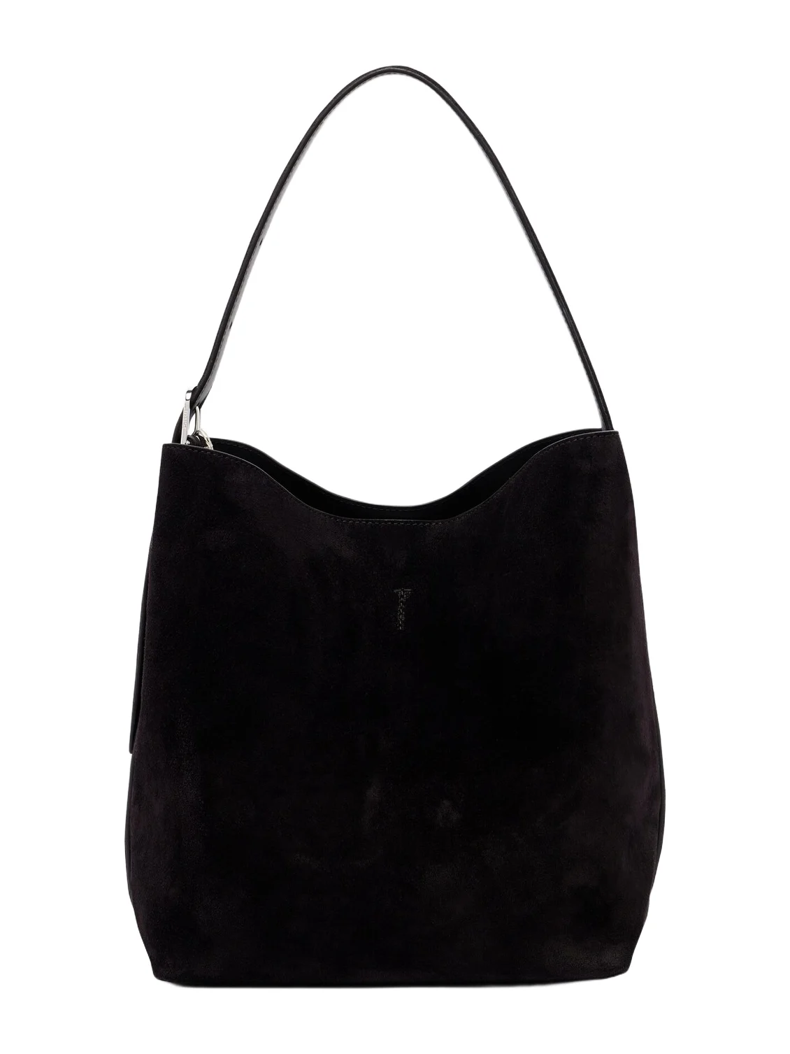 Belted suede tote bag