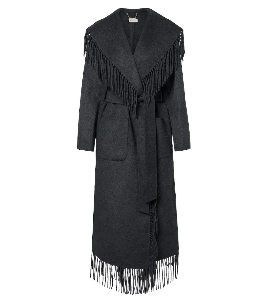 Simkhai Carrie fringed wrap coat | Image 1 Simkhai Carrie fringed wrap coat | Image 1