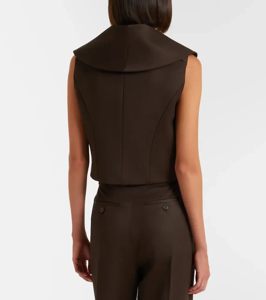 Alexander McQueen Ruffled wool barathea vest | Thumbnail 3 Alexander McQueen Ruffled wool barathea vest | Thumbnail 3