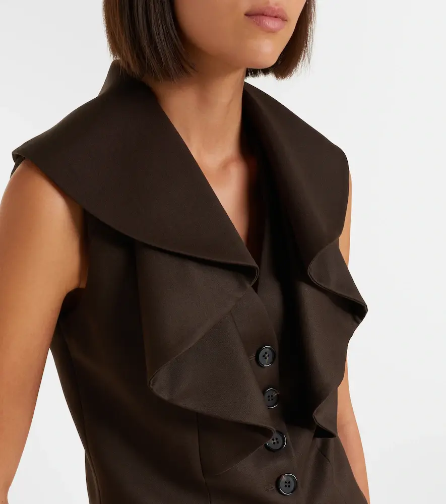 Alexander McQueen Ruffled wool barathea vest | Thumbnail 5 Alexander McQueen Ruffled wool barathea vest | Thumbnail 5