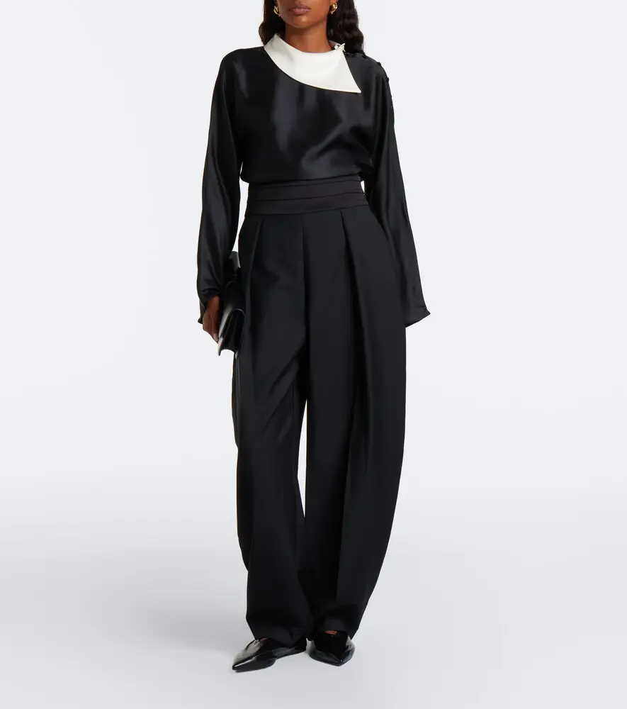RÓHE Róhe Pleated wool and mohair barrel-leg pants | Thumbnail 3 RÓHE Róhe Pleated wool and mohair barrel-leg pants | Thumbnail 3